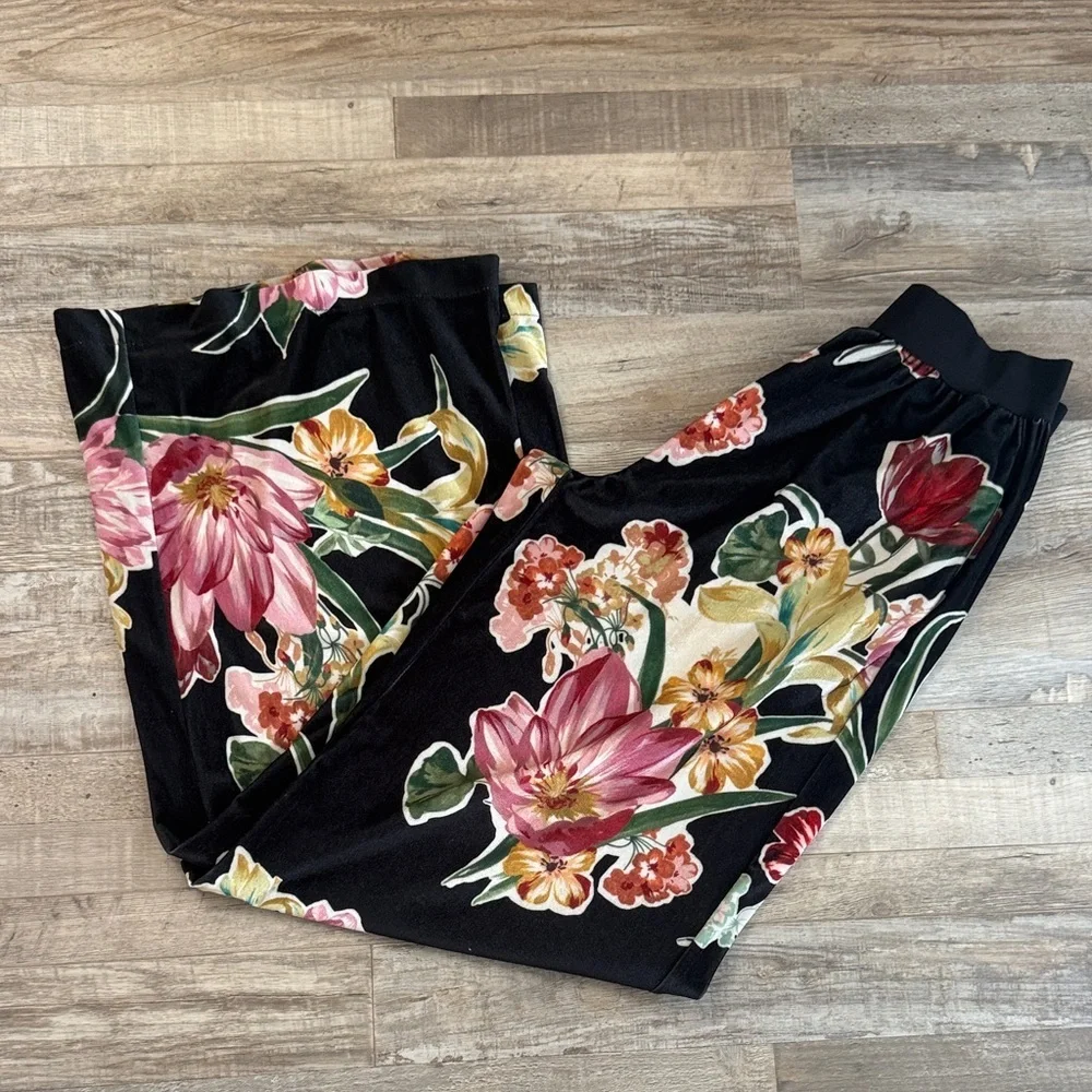 Vivian Shyu Floral Black Wide-Leg Pants size M/L - Picture 8 of 10